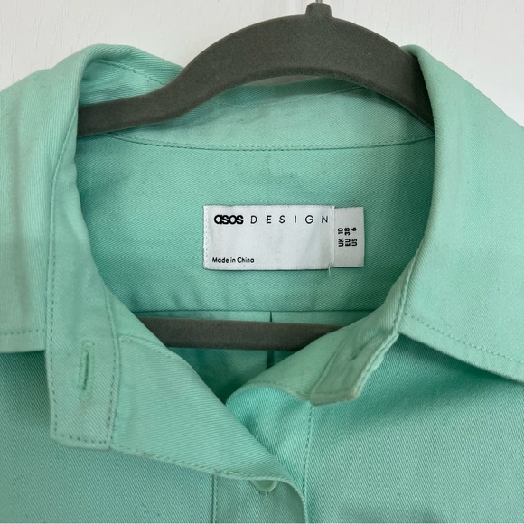 ASOS DESIGN Mint Cropped Shirt Jacket - Picture 11 of 14